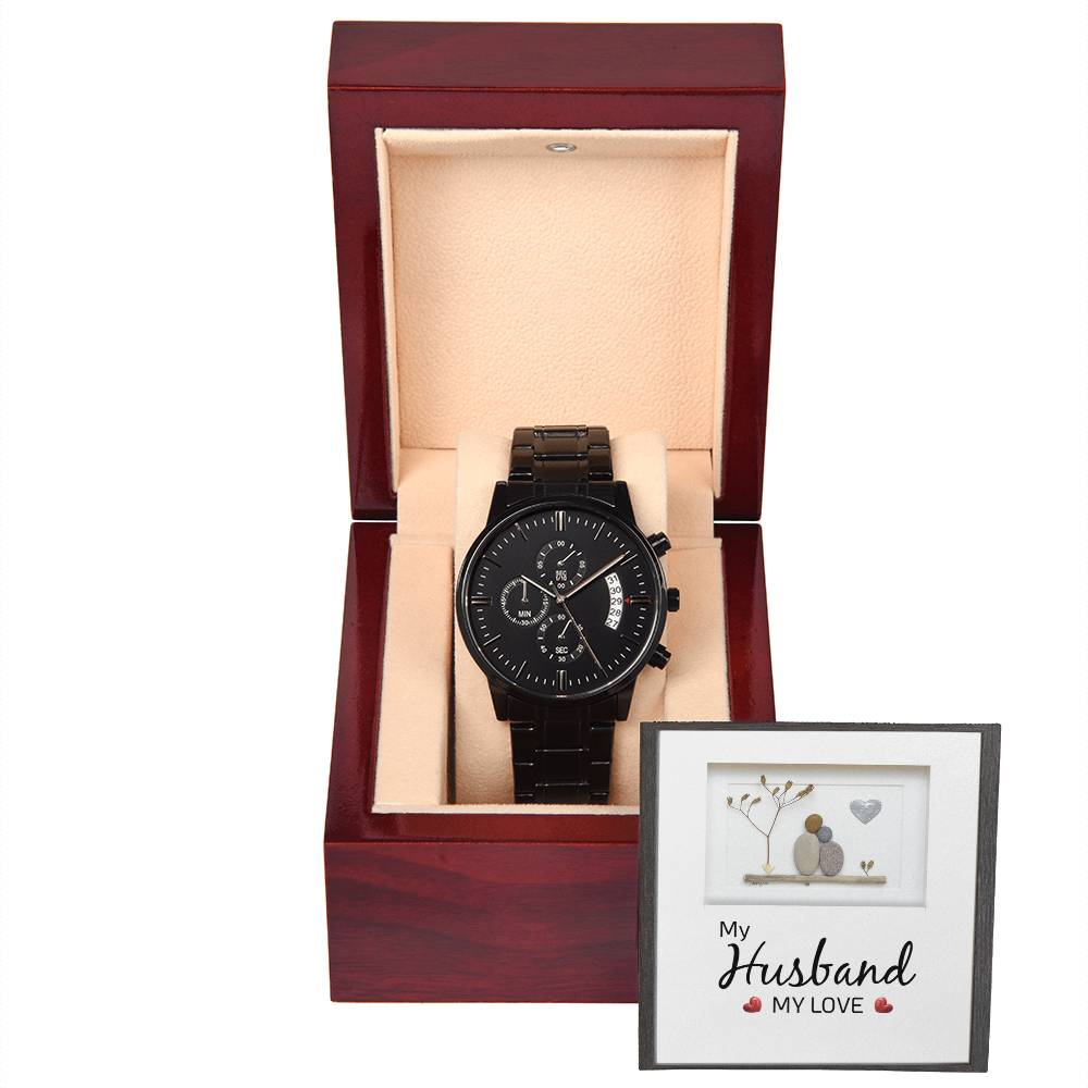 My Husband My Love - Black Chronograph Watch